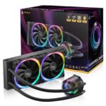 ANTEC Vortex 240 ARGB AiO Liquid CPU Cooler, Universal Socket, 240mm Radiator, PWM 2000RPM Fusion ARGB Cooling Fans, Addressable RGB LED