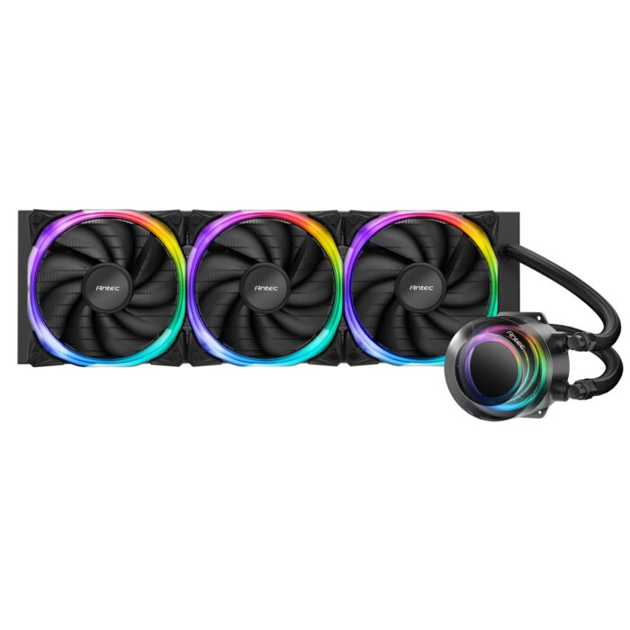 ANTEC Vortex 360 ARGB AiO Liquid CPU Cooler, Universal Socket, 360mm Radiator, PWM 2000RPM Fusion ARGB Cooling Fans, Addressable RGB LED - Image 2