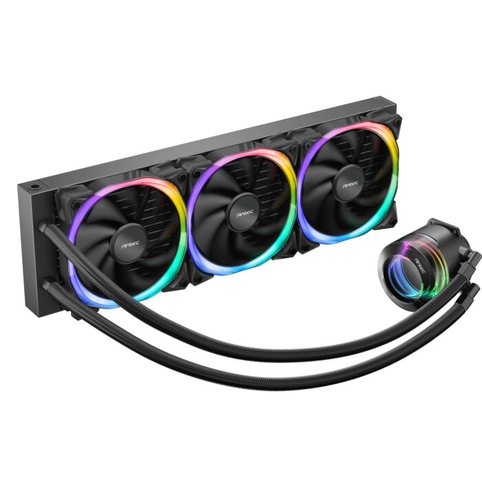 ANTEC Vortex 360 ARGB AiO Liquid CPU Cooler, Universal Socket, 360mm Radiator, PWM 2000RPM Fusion ARGB Cooling Fans, Addressable RGB LED - Image 3