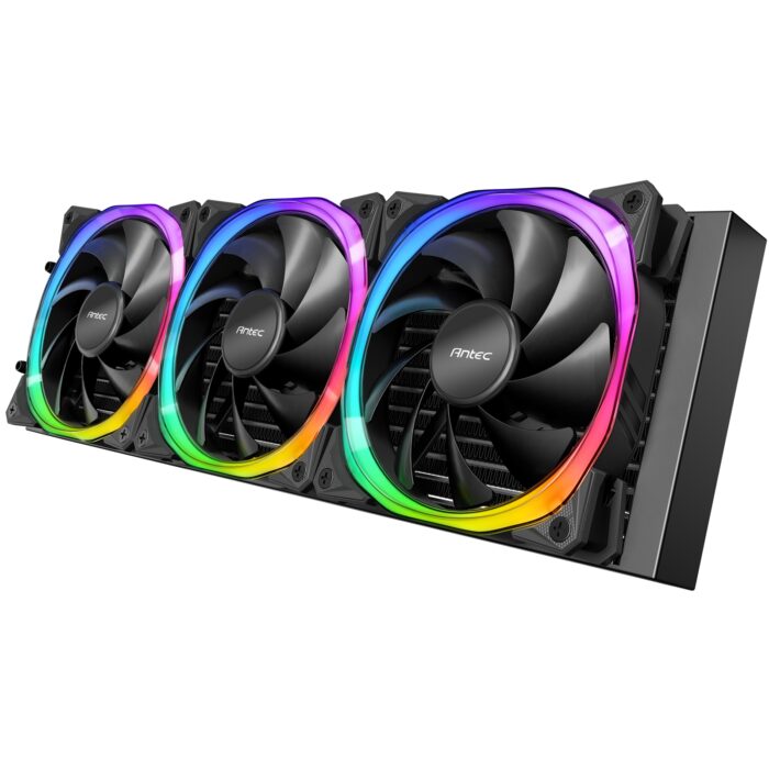 ANTEC Vortex 360 ARGB AiO Liquid CPU Cooler, Universal Socket, 360mm Radiator, PWM 2000RPM Fusion ARGB Cooling Fans, Addressable RGB LED - Image 4