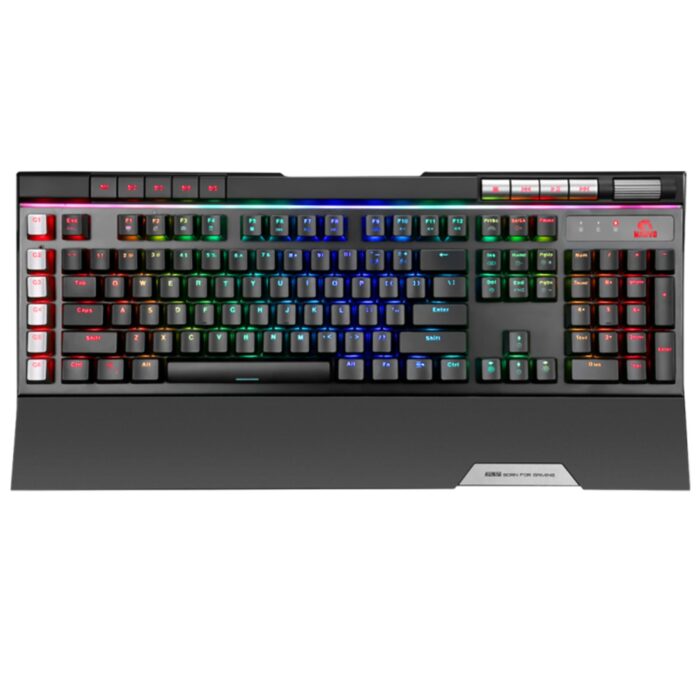 Marvo BigBang P1 KG965G RGB Mechanical Gaming Keyboard, Full Size Mutimedia, USB 2.0, Blue Switches, RGB backlighting For Each Key, Anti-ghosting, 19-key Rollover Support, 6 macro keys, Black - Image 2