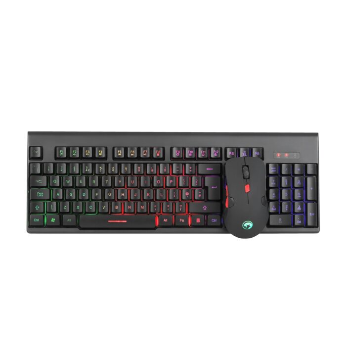 Marvo Scorpion KW512 Marvo Scorpion KW512 Wireless Keyboard and Mouse Bundle, 12 Multimedia Keys, 3 Colour LED Backlit with 7 Lighting Modes - Image 1