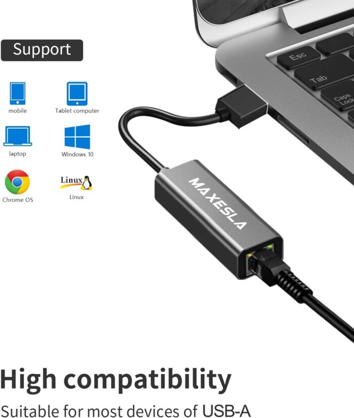 USB Ethernet Adapter 1000 Mbps, Aluminum USB 3.0 - Image 2