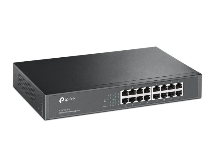 TP-LINK (TL-SF1016DS) 16-Port 10/100Mbps Unmanaged Rackmount Switch, 13-inch Steel Case - Image 3