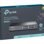 TP-LINK (TL-SF1016DS) 16-Port 10/100Mbps Unmanaged Rackmount Switch, 13-inch Steel Case