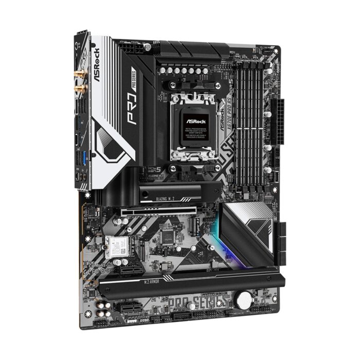 ASRock X670E Pro RS Motherboard, AMD Socket AM5, 4x DDR5 DIMMs, ATX, PCIe 5.0 x16, Blazing M.2 PCIe Gen5x4, USB 3.2 Type-C, Realtek 2.5G LAN, 802.11ax Wi-Fi 6E - Image 6