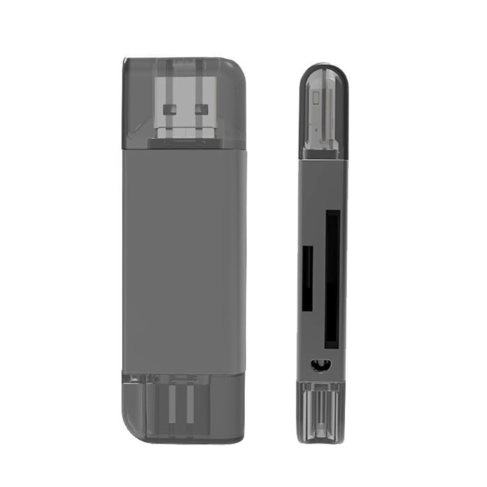 Prevo CR312 1 Prevo CR312 USB 2.0, USB Type-C and Lightning Connection, Card Reader, High-speed Memory Card Adapter Supports SD/Micro SD/TF/SDHC/SDXC/MMC, Compatible with Windows, Mac OS and Android - Image 2