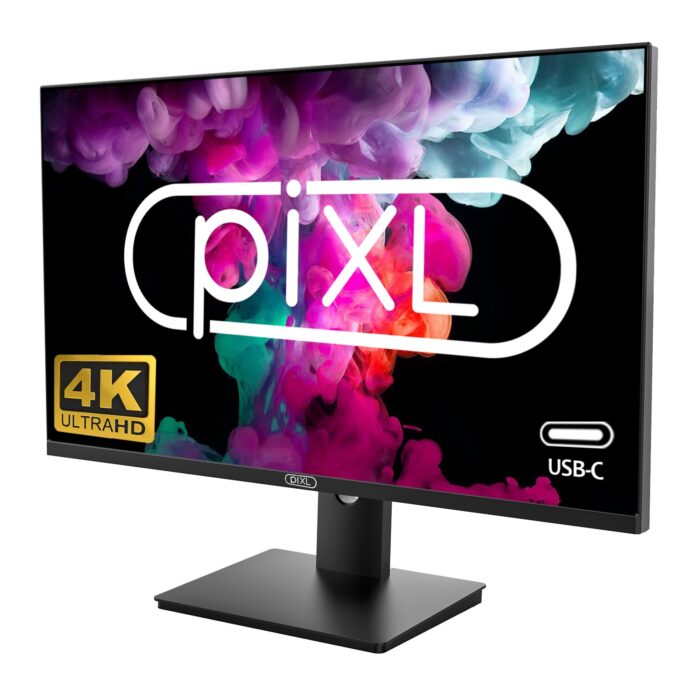 piXL PX27UDH4K 27 Inch Frameless IPS Monitor, 4K, LED Widescreen, 5ms Response Time, 60Hz Refresh, HDMI, Display Port, 2x USB-A+, USB-B+, USB-C 16.7 Million Colour Support, VESA Mount, Black Finish - Image 2