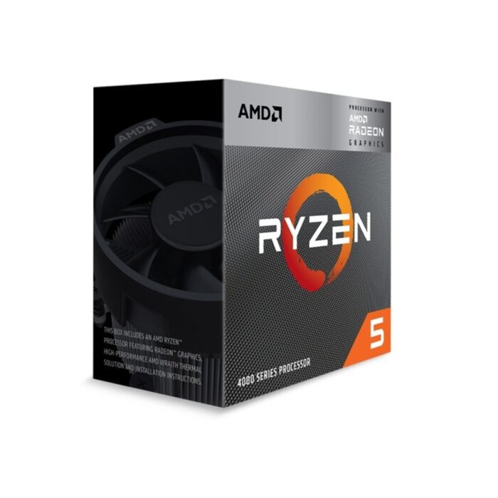 AMD Ryzen 5 4600G AMD Ryzen 5 4600G 6 Core Processor, 12 Threads, 3.7Ghz up to 4.2Ghz Turbo, 8MB Cache, 65W, with Wraith Stealth Cooler - Image 1
