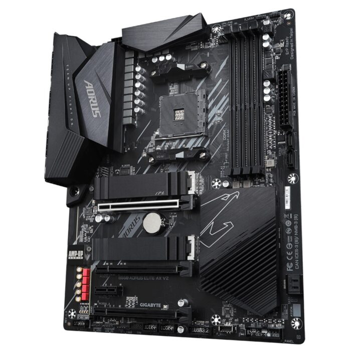 Gigabyte B550 AORUS ELITE AX V2 AMD Socket AM4 ATX HDMI/DIsplayPort WiFi 6 M.2 RGB USB 3.2 Type-C Motherboard - Image 2