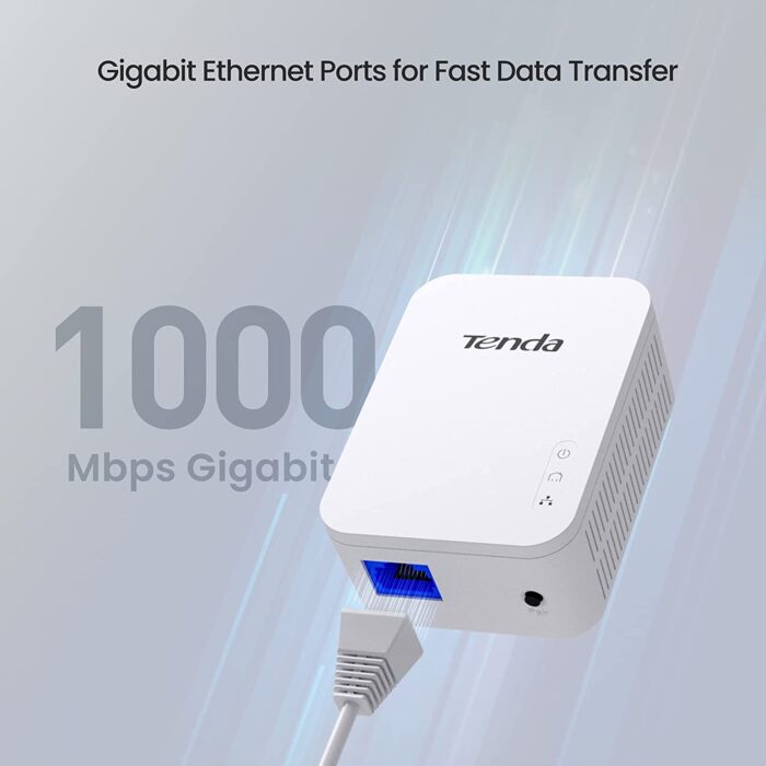 Tenda PH3 1000Mbps Powerline Adapter Kit with Single Port/Home Plug AV2 UK Extender, for fast & stable network expansion - Image 2