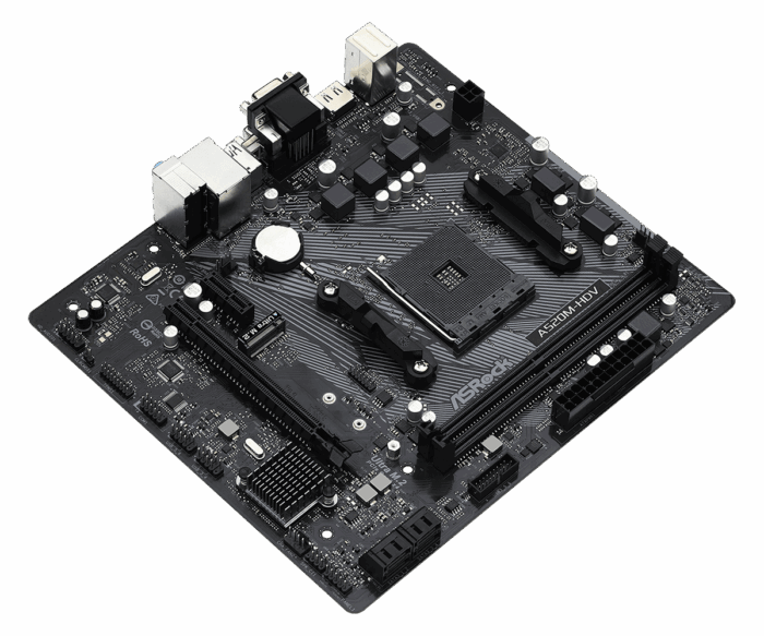 Asrock A520M-HDV, AMD A520, AM4, Micro ATX, 2 DDR4, VGA, DVI, HDMI, M.2 - Image 2