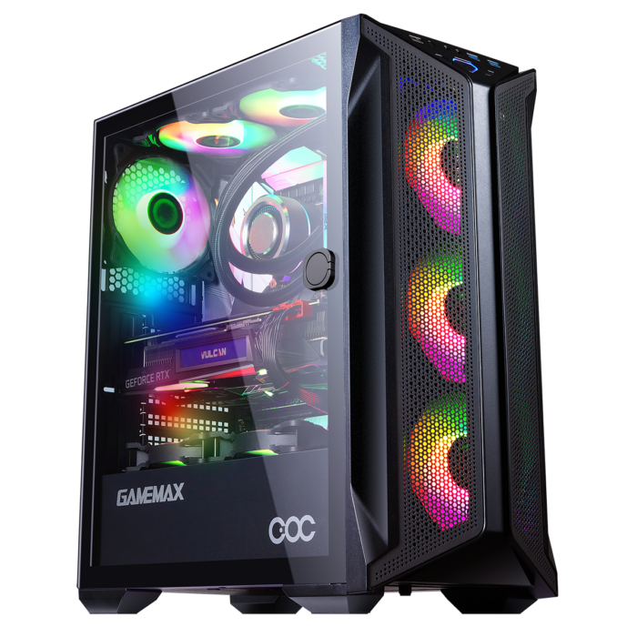 GameMax Brufen C1 ARGB Case 4 x ARGB Fans Turbo MB Cooling Fan - Image 2