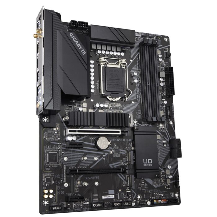 Gigabyte Z590 UD AC Motherboard, Intel Socket 1200, ATX, DDR4, Ultra Durable, DrMOS, PCIe 4.0, M.2 Thermal Guard, 2.5 GbE LAN, 802.11ac Wireless - Image 3