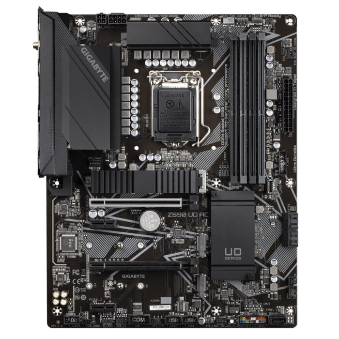 Gigabyte Z590 UD AC Motherboard, Intel Socket 1200, ATX, DDR4, Ultra Durable, DrMOS, PCIe 4.0, M.2 Thermal Guard, 2.5 GbE LAN, 802.11ac Wireless - Image 2