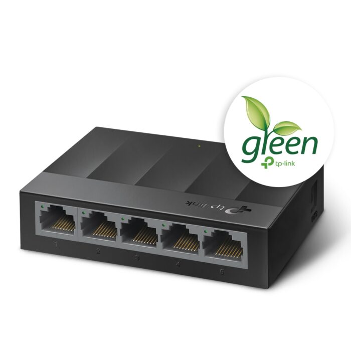 TP-LINK (LS1005G) 5-Port Gigabit Unmanaged Desktop LiteWave Switch, Green Technology, Plastic Case - Image 3