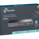 TP-LINK (TL-SF1024D) 24-Port 10/100 Unmanaged Desktop/Rackmount Switch, Steel Case