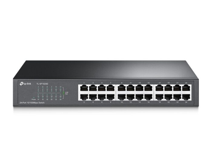 TP-LINK (TL-SF1024D) 24-Port 10/100 Unmanaged Desktop/Rackmount Switch, Steel Case - Image 2