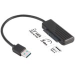 AKASA AK-AU3-07BK Data Cable, USB 3.1 Gen 1 Type-A (M) to 2.5" SATA (M), 5Gbps Data, For 2.5" SATA SSD & HDD, Plug-and-Play