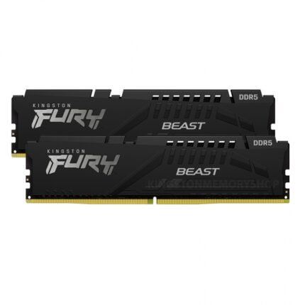 32GB Kingston FURY Beast (2x16GB) System Memory, 5200MT/s, DDR5, CL40, DIMM, Black, Intel XMP Certified