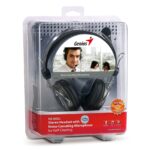 Genius HS-04SU Luxury Headset with Mic, 2x 3.5mm Connection, Plug and Play with Adjustable Headbandand and Noise-cancelling microphone, Black - Image 2