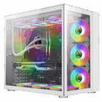 GameMax Infinity Mid-Tower ATX PC White Gaming Case Bundle With 6 x ARGB Fans Included - Image 2