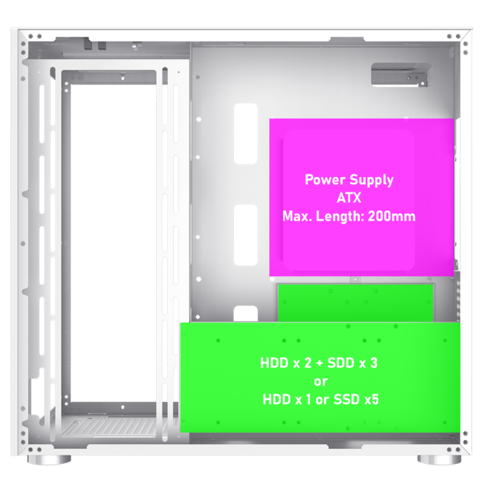 GameMax Infinity Mid-Tower ATX PC White Gaming Case Bundle With 6 x ARGB Fans Included - Image 13