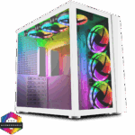 GameMax Infinity Mid-Tower ATX PC White Gaming Case Bundle With 6 x ARGB Fans Included
