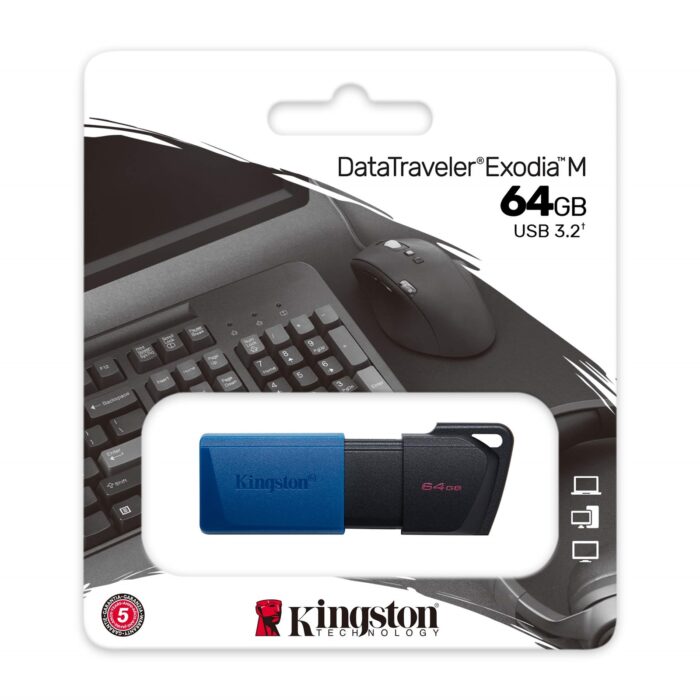 Kingston DataTraveler ExodiaM USB Flash Drive, 64GB, USB 3.2 - Image 1