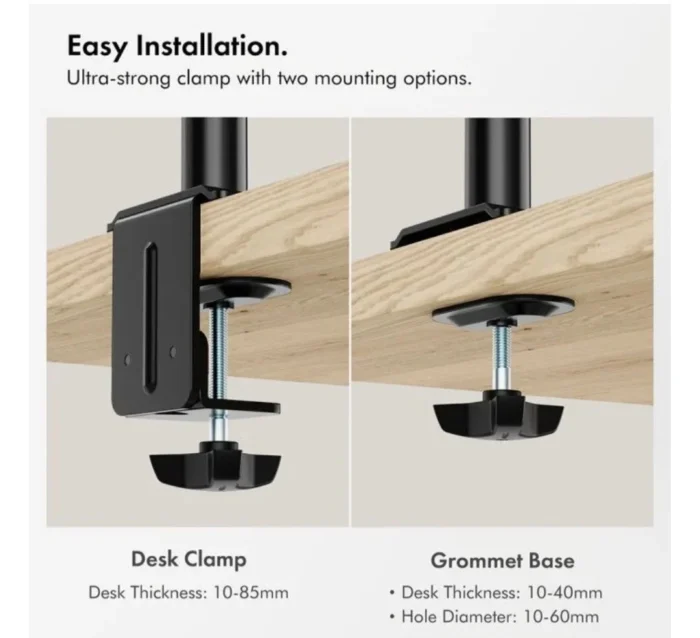 Triple Monitor Stand Clamp for 17-27inch Screens - Image 3