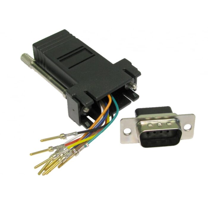 D9 Male to RJ45 Female Modular Adapter - Image 1