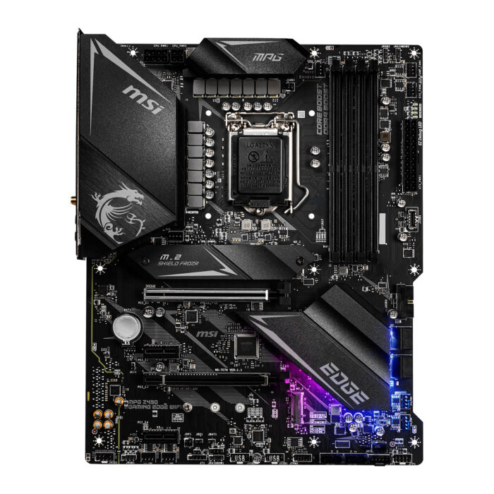 MSI MPG Z490 GAMING EDGE WIFI Intel ATX DDR4 Mystic Light Motherboard LGA 1200 - Image 2