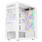 CIT Luna White Micro-ATX PC Gaming Case with 4 x 120mm Infinity ARGB Fans Included - Image 4