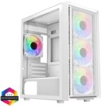 CIT Luna White Micro-ATX PC Gaming Case with 4 x 120mm Infinity ARGB Fans Included