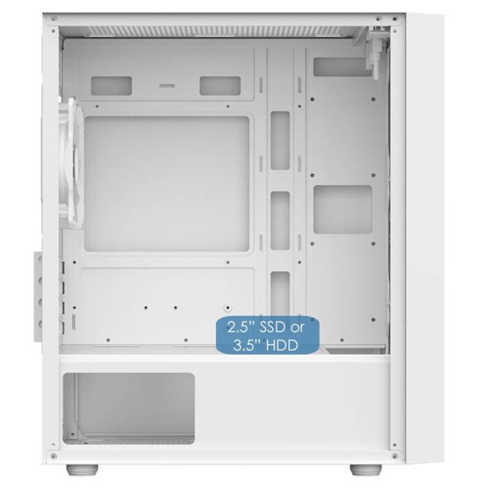 CIT Luna White Micro-ATX PC Gaming Case with 4 x 120mm Infinity ARGB Fans Included - Image 5