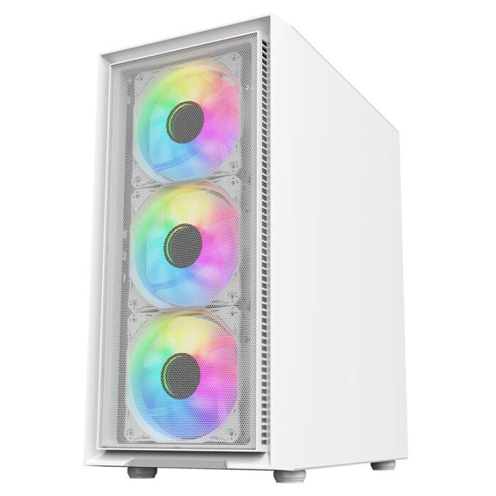 CIT Luna White Micro-ATX PC Gaming Case with 4 x 120mm Infinity ARGB Fans Included - Image 3