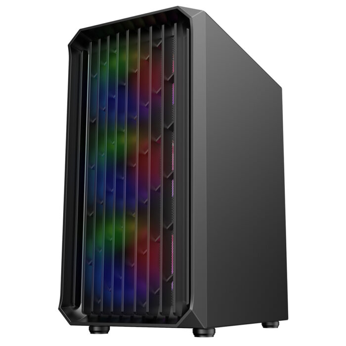 CIT Saturn Black Micro-ATX PC Gaming Case with 4 x 120mm Infinity ARGB Fans - Image 3