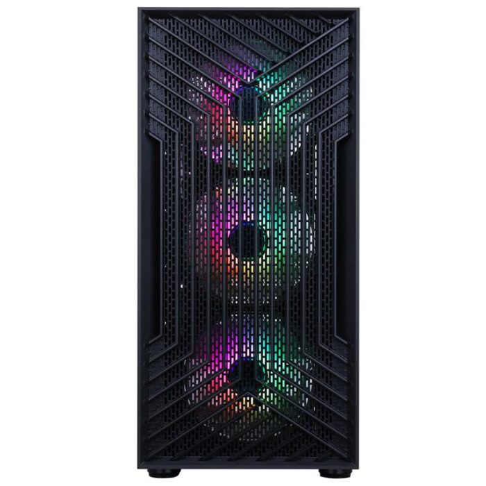CIT Terra Black Micro-ATX PC Gaming Case with 4 x 120mm Infinity Fans Included - Image 2