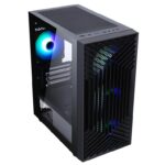 CIT Terra Black Micro-ATX PC Gaming Case with 4 x 120mm Infinity Fans Included - Image 3