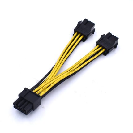 18AWG Dual 6 Pin Female To 8 Pin Male PCI Express GPU card Power ...