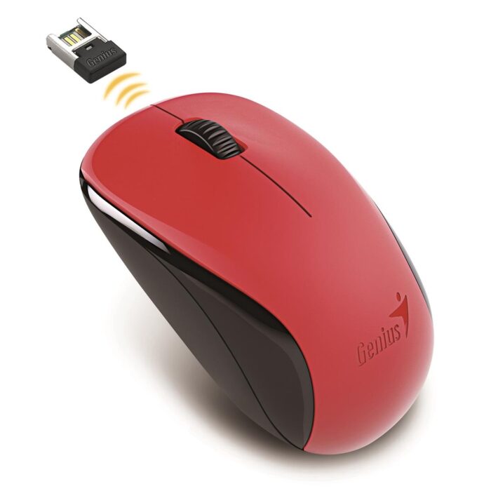 Genius NX-7000 Wireless Mouse, 2.4 GHz with USB Pico Receiver, 1200 DPI, 3 Button with Scroll Wheel, Red - Image 2