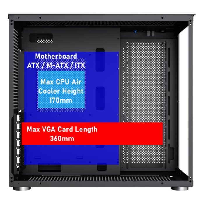 GameMax Infinity Mid-Tower ATX PC Black Gaming Case With Tempered Glass Side Panel - Image 7