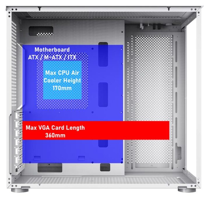 GamMax Infinity Mid-Tower ATX PC White Gaming Case With Tempered Glass Side Panel - Image 7