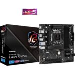 ASRock B760M PG LIGHTNING Motherboard, Intel Socket 1700, Supports 12th/13th Gen, DDR5