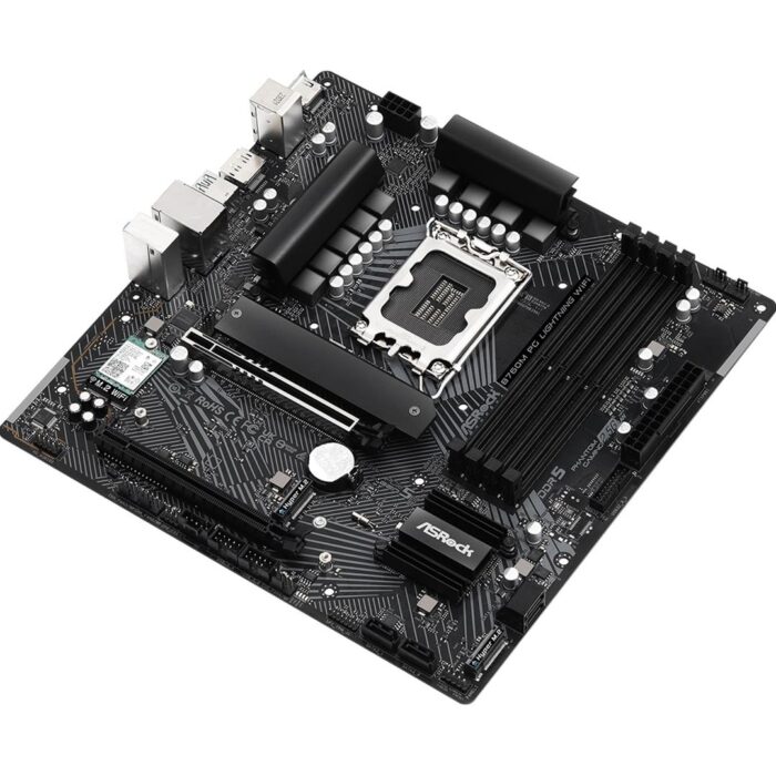 ASRock B760M PG LIGHTNING WIFI 1 ASRock B760M PG LIGHTNING WIFI Motherboard, Wi-Fi 6E, 2.5G LAN, Intel Socket 1700, Supports 12th/13th Gen, DDR5 - Image 3
