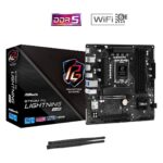 ASRock B760M PG LIGHTNING WIFI Motherboard, Wi-Fi 6E, 2.5G LAN, Intel Socket 1700, Supports 12th/13th Gen, DDR5