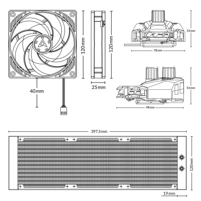 Arctic Liquid Freezer II 360mm Liquid CPU Cooler, PWM Fans & PWM Controlled Pump - Image 6