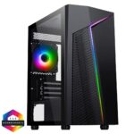 CIT Alpha Black Gaming MATX Case 1x ARGB Fans Glass Side