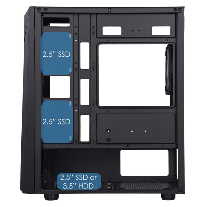 CIT Alpha Black Gaming MATX Case 1x ARGB Fans Glass Side - Image 6