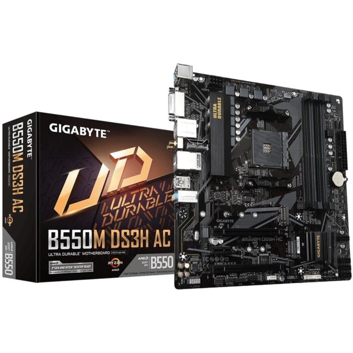 Gigabyte B550M Gigabyte B550M DS3H AC R 2MicroATX Motherboard, Intel Dual Band 802.11ac WIFI - Image 1